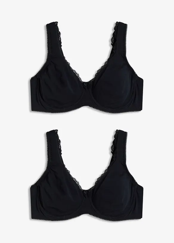 Minimizer T-skjorte-BH med spiler og økologisk bomull (2-pack), bonprix