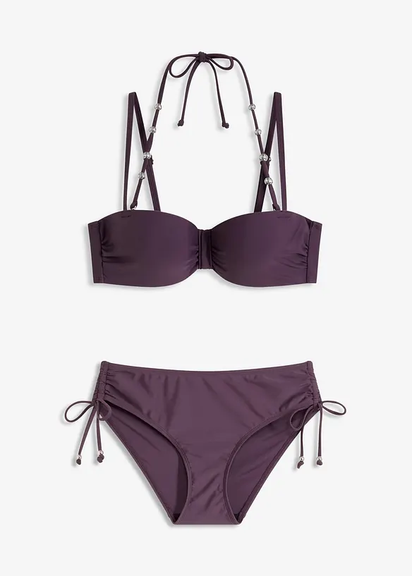 Balconette-bikini med avtagbare halterneck-stropper (2-delt sett), bonprix
