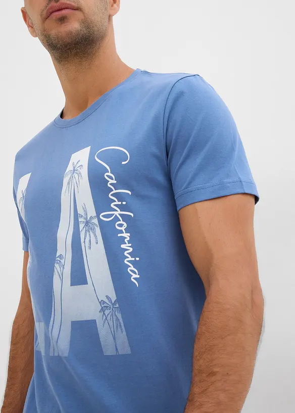T-skjorte i økologisk bomull, Slim Fit, bonprix