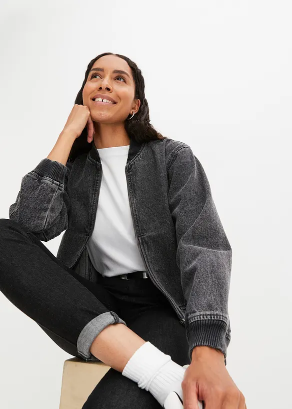 Denim bomberjakke, bonprix