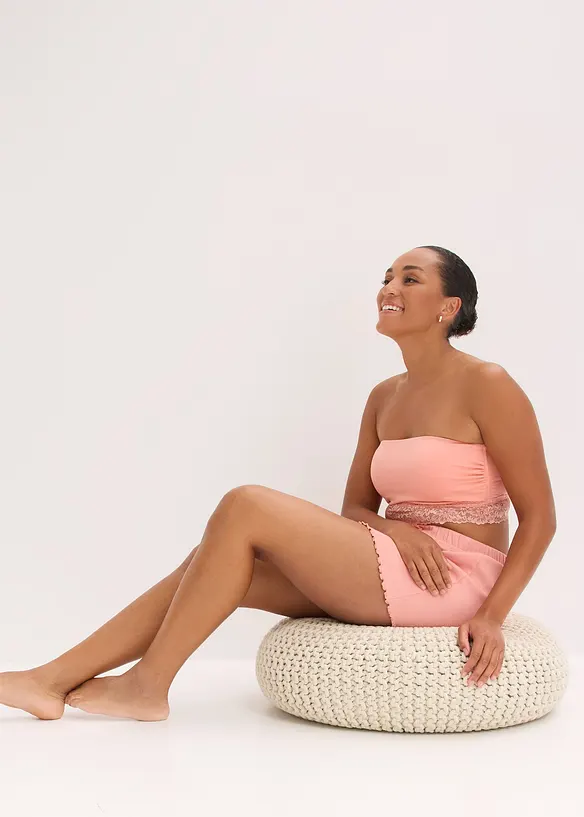 Bandeau-BH med økologisk bomull (2-pack), bonprix