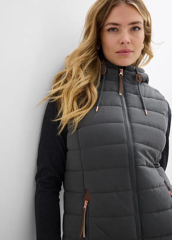 Lang, vattert vest, bonprix