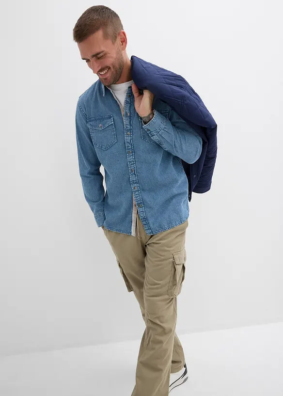 Denimskjorte i 100% bomull, bonprix