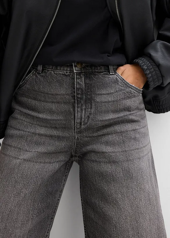Wide Leg-jeans Mid Waist, bonprix