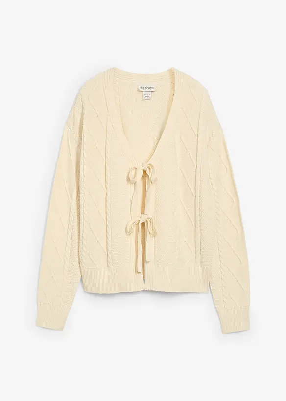 Cardigan med knyting, bonprix