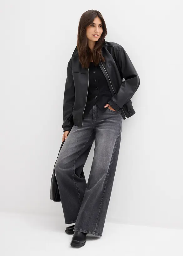 Wide Leg-jeans, High Waist, bonprix