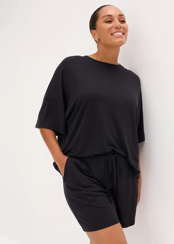 Oversized kort pyjamas av myk modal, bonprix