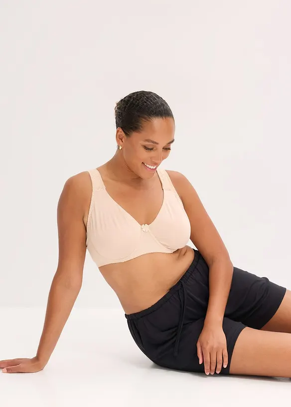 T-skjorte-BH med spiler og bomull (2-pack), bonprix