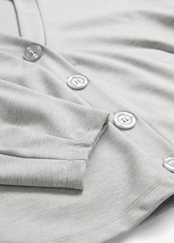 Sweatshirt i viskosemiks med knepping, bonprix