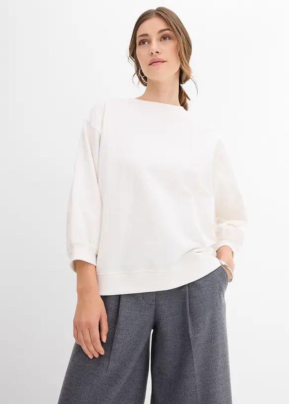 Oversized sweatshirt i 100% bomull, bonprix