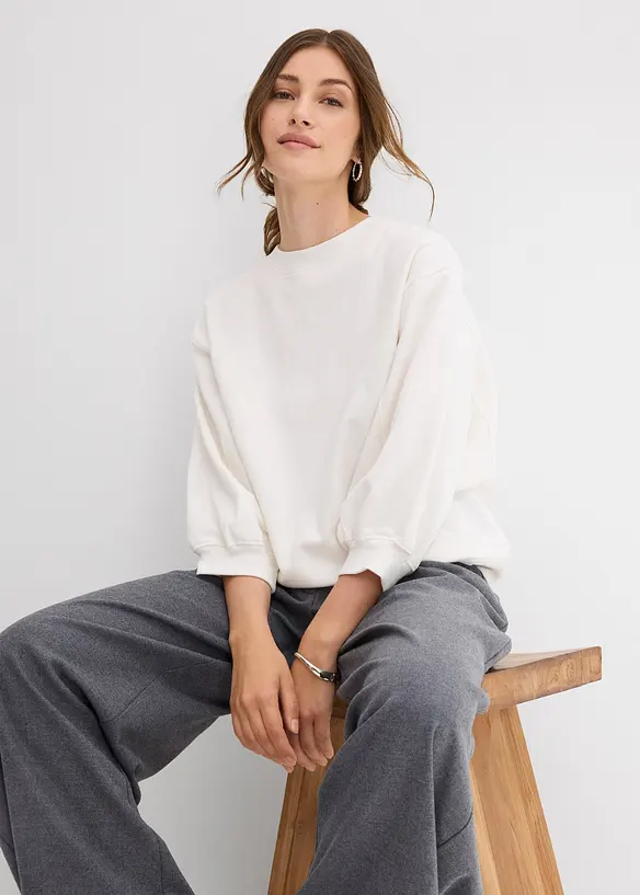 Oversized sweatshirt i 100% bomull, bonprix