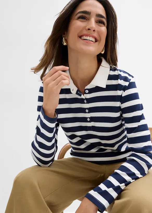 Poloskjorte i fast økologisk bomull, bonprix