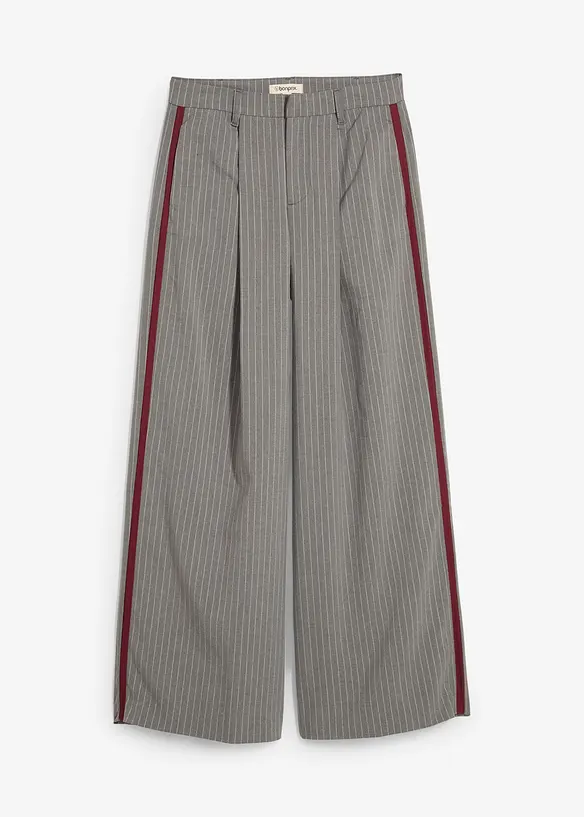 Bukse med legg og kontraststriper, bonprix