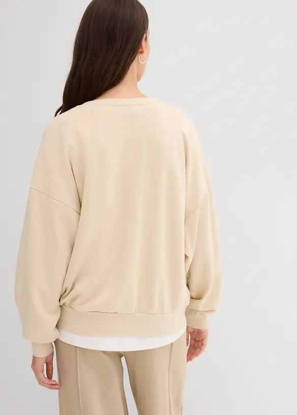 Oversized sweatshirt i myk bomullsmiks, bonprix