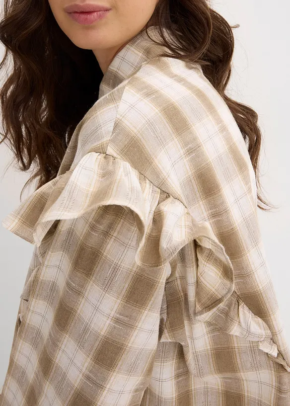 Skjortebluse med volanger, bonprix