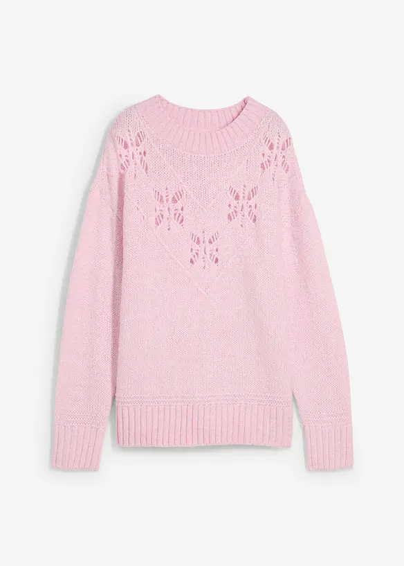 Grovstrikket genser i myk garnmiks med ull, bonprix