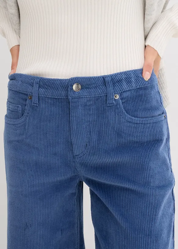 Cordbukse av elastisk bomullsmiks, bonprix