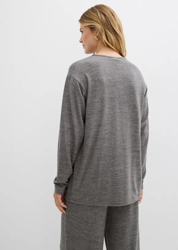 Lang sweatshirt i strikket look, bonprix
