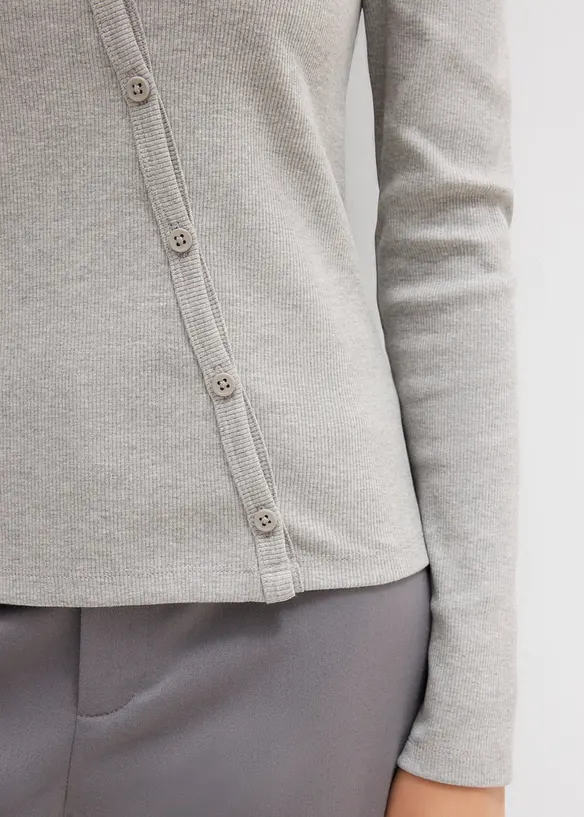 Ribbet, langermet topp, bonprix