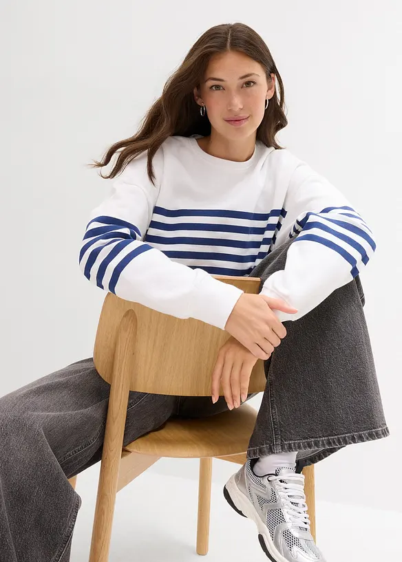 Oversized sweatshirt i 100% bomull, bonprix