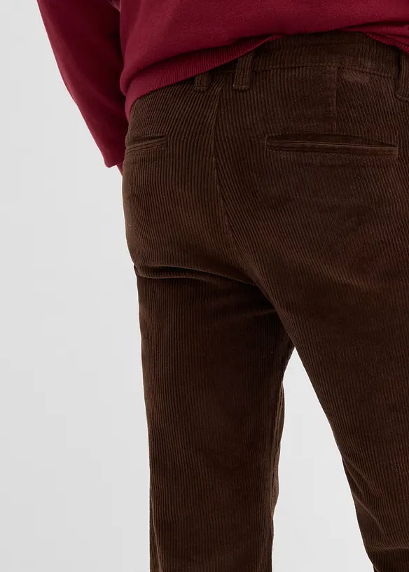 Relaxed Fit-kordfløyelsbukse med stretch, Straight, bonprix