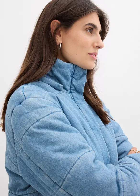 Vattert jakke i denim, bonprix