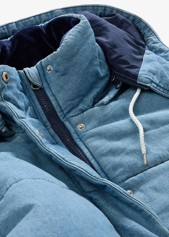 Vattert jakke i denim, bonprix