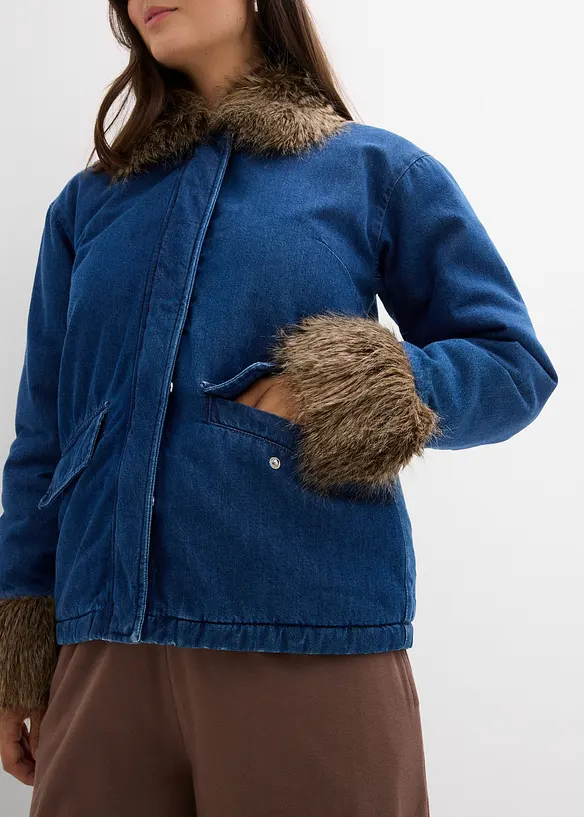 Lett vattert denimjakke, bonprix