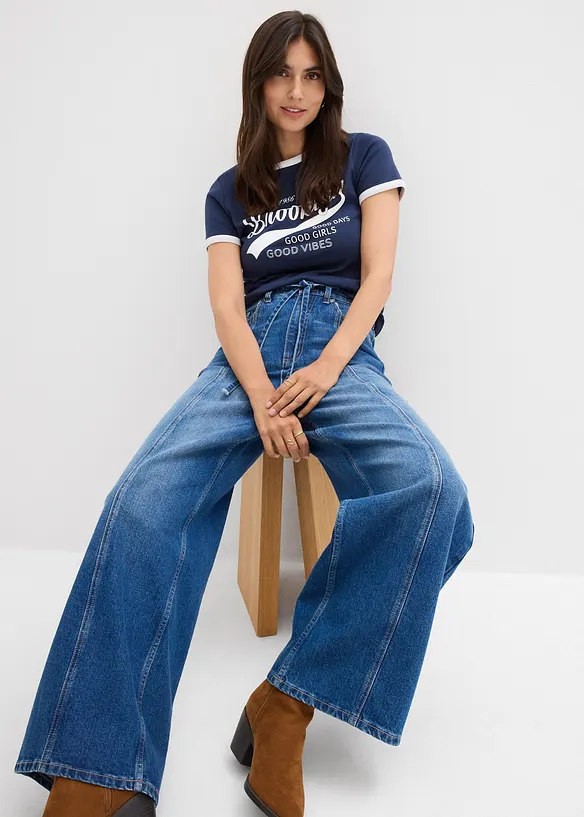 Wide Leg-jeans High Waist, bonprix