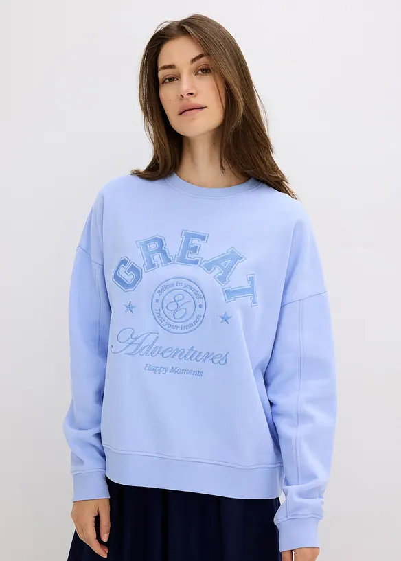 Oversized sweatshirt i 100% bomull, bonprix