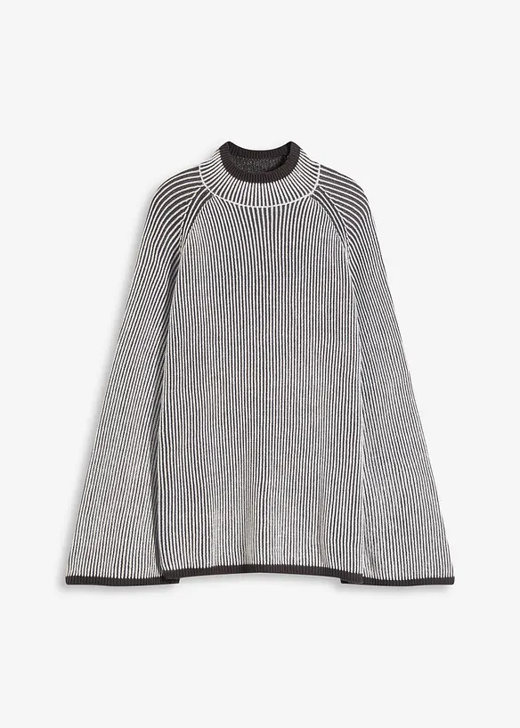 Oversized genser med høy kant i halsen, bonprix