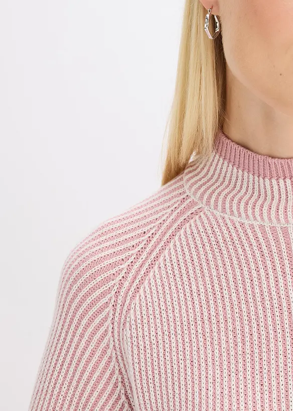 Oversized genser med høy kant i halsen, bonprix