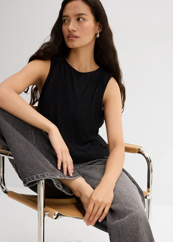 Crinkle topp, bonprix