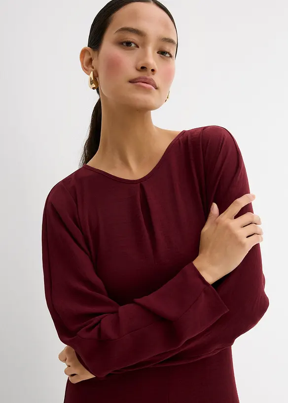 Midikjole med drapering, bonprix