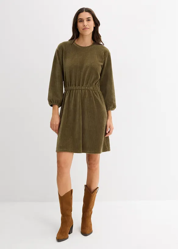 Kjole i jerseycord, bonprix