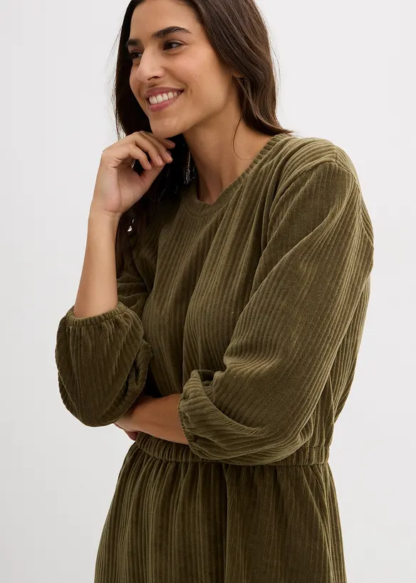 Kjole i jerseycord, bonprix