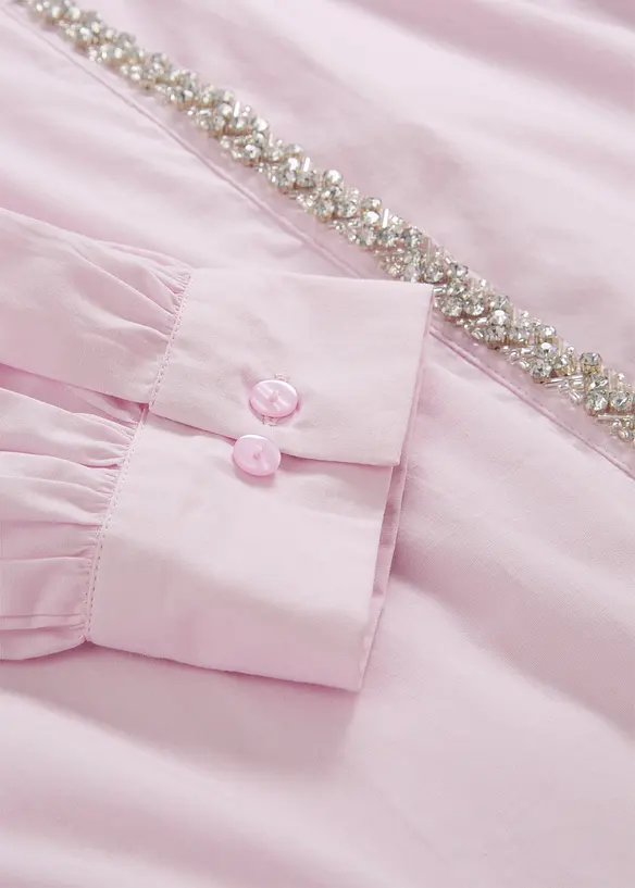 Bluse med strassapplikasjon, bonprix
