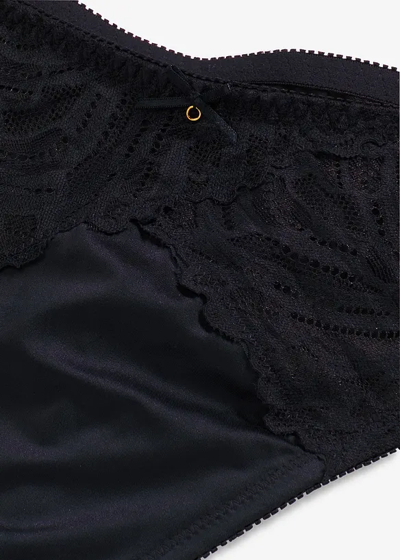 Stringtruse i materiale med glans og høy midje (2-pack), bonprix