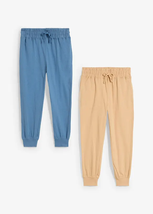 Joggebukse i 100% økologisk bomull (2-pack), bonprix