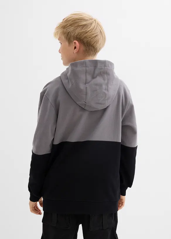Sweatshirt med hette av økologisk bomull, bonprix