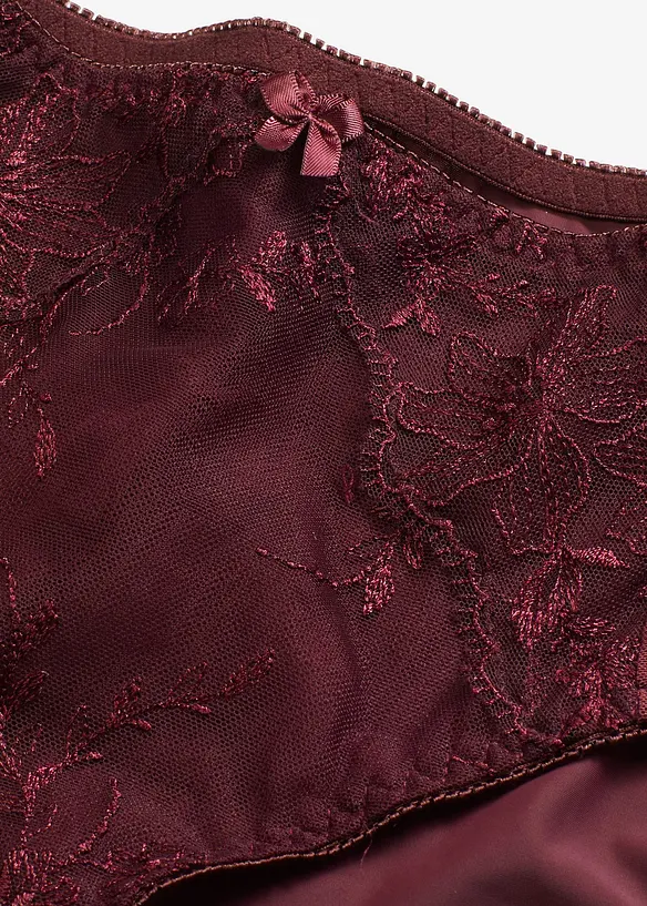 Truse med høy midje og broderi, bonprix