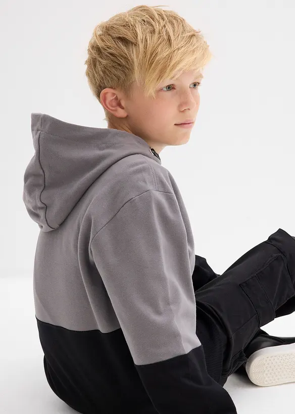 Sweatshirt med hette av økologisk bomull, bonprix