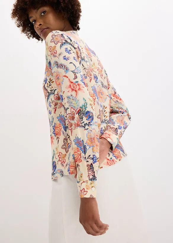 Bluse med blomsterprint, bonprix
