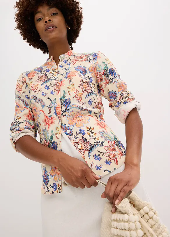 Bluse med blomsterprint, bonprix