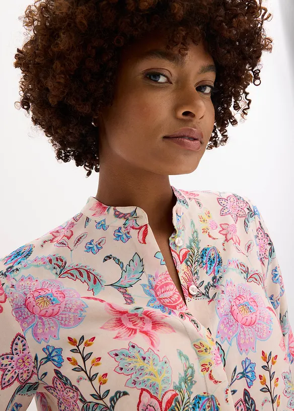 Bluse med blomsterprint, bonprix