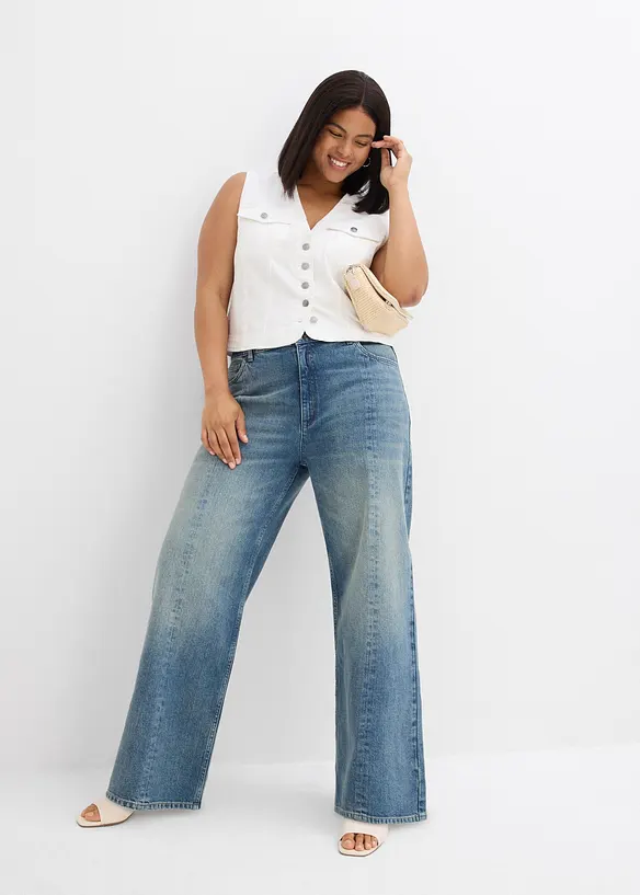 Loose Straight-jeans High Waist, Low Stretch, bonprix