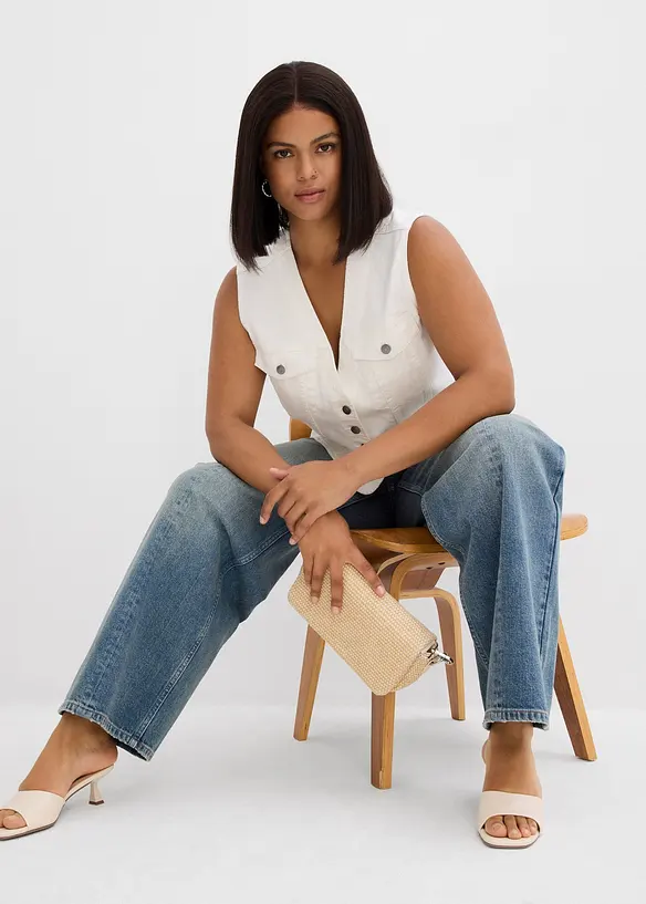 Loose Straight-jeans High Waist, Low Stretch, bonprix