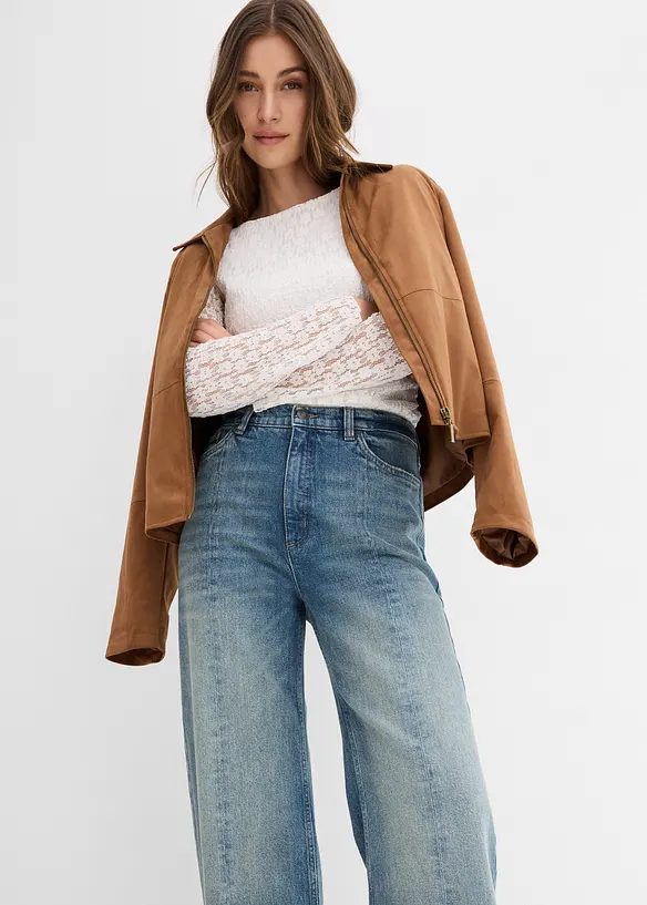 Loose Straight-jeans High Waist, Low Stretch, bonprix