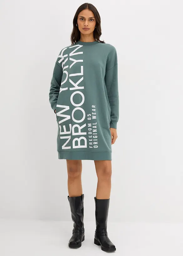 Oversized trikotkjole i myk bomullsmiks, bonprix