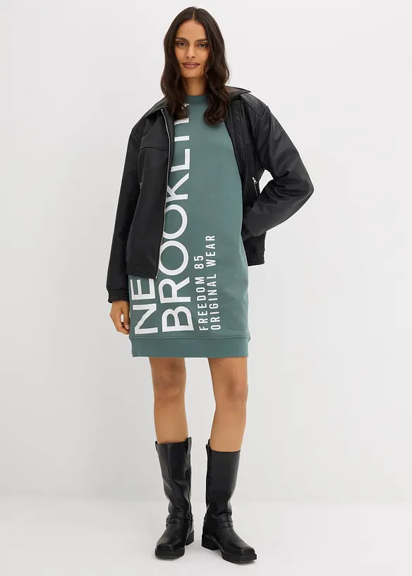 Oversized trikotkjole i myk bomullsmiks, bonprix